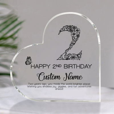 Personalized Happy 2nd Birthday Gift Plaque - Second Birthday Gifts - 2nd Birthday Gift Ideas