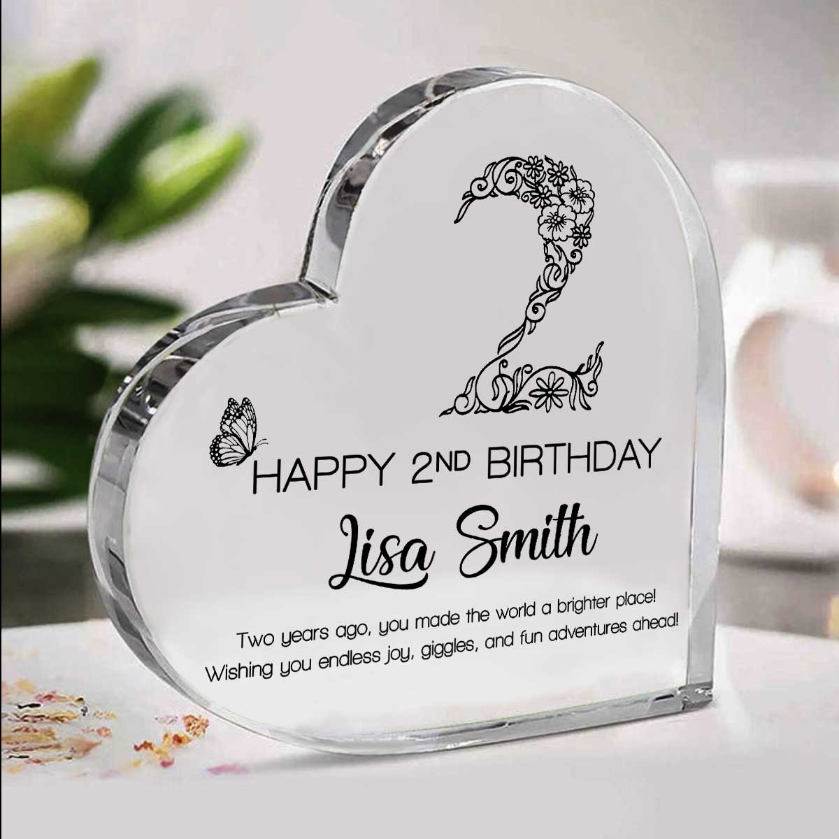 Personalized Happy 2nd Birthday Gift Plaque - Second Birthday Gifts - 2nd Birthday Gift Ideas