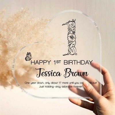 Personalized Happy 1st Birthday Gift Plaque - 1 Year Old Birthday Gifts - One Year Birthday Present - First Year Birthday Gifts
