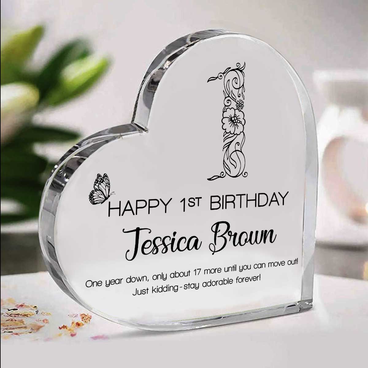 Personalized Happy 1st Birthday Gift Plaque - 1 Year Old Birthday Gifts - One Year Birthday Present - First Year Birthday Gifts