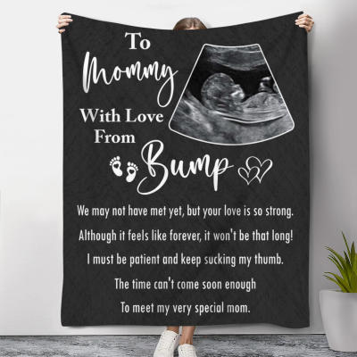 mother's day gift for pregnant wife - custom ultrasound photo blanket - mummy gift from bump - gift for expecting mom