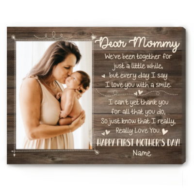 first mothers day photo canvas - mothers day gift from newborn - first mother's day 2025 gifts - first time mom gifts