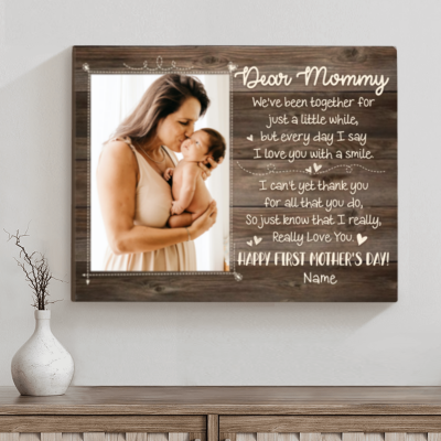 first mothers day photo canvas - mothers day gift from newborn - first mother's day 2025 gifts - first time mom gifts