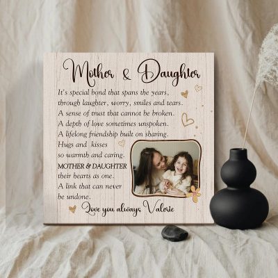 personalized mother daughter canvas - mother daughter mother's day gift - mother and daughter poem gifts