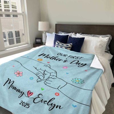 first time mothers day gifts - 1st mother's day blanket - mothers day presents for new moms - first mom gifts