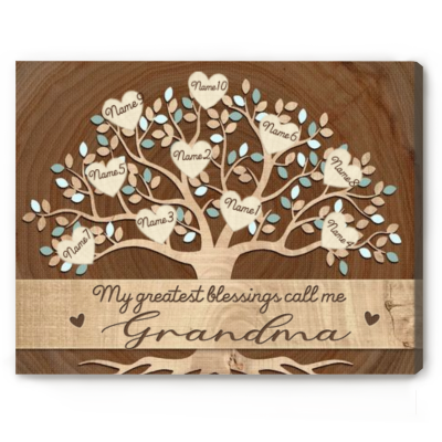mother's day gift for grandma - family tree sign with grandkids names - family tree grandma gifts - grandmother gifts