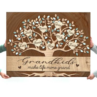 mother's day gift for grandma - family tree sign with grandkids names - family tree grandma gifts - grandmother gifts