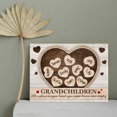 custom grandchildren names canvas - gift for grandparents - grandparents day gifts - gifts from grandkids