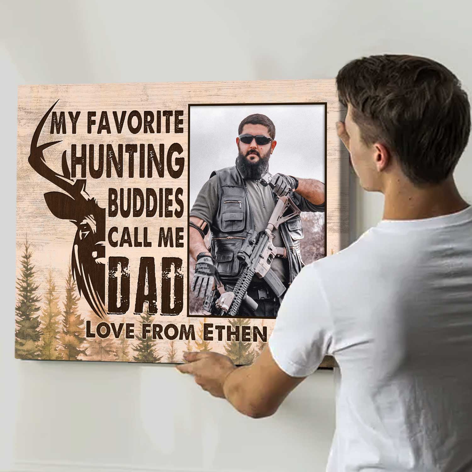 Hunting Fathers Day Gifts - Personalized Hunting Gifts for Dad - My Favorite Hunting Buddies Call Me Dad Photo Canvas 1 Hunting Fathers Day Gifts - Personalized Hunting Gifts for Dad - My Favorite Hunting Buddies Call Me Dad Photo Canvas