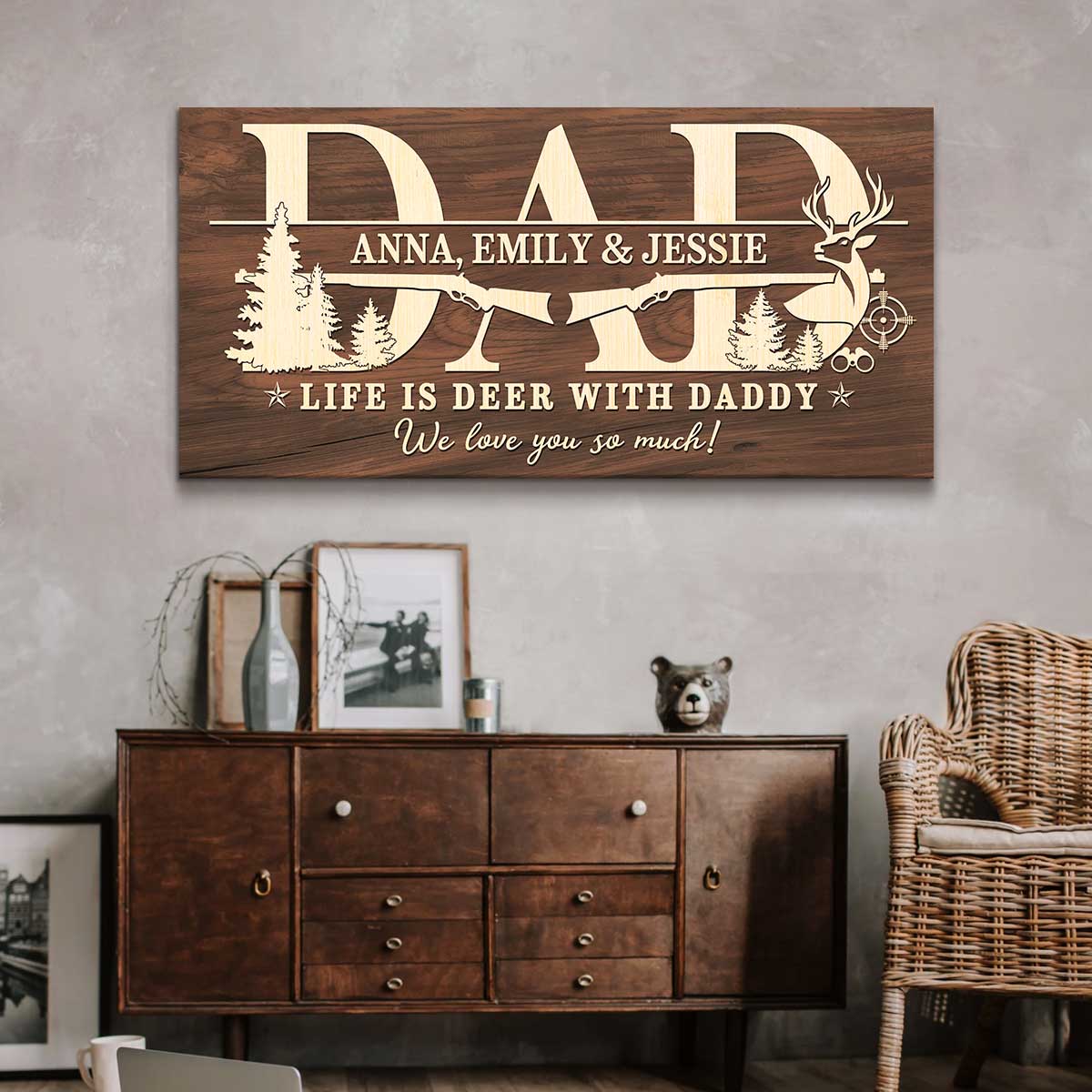 Hunting Gifts for Dad 2025 - Personalized Dad Sign with Children Names - Fathers Day Gifts For Hunters - Cool Gifts For Dad