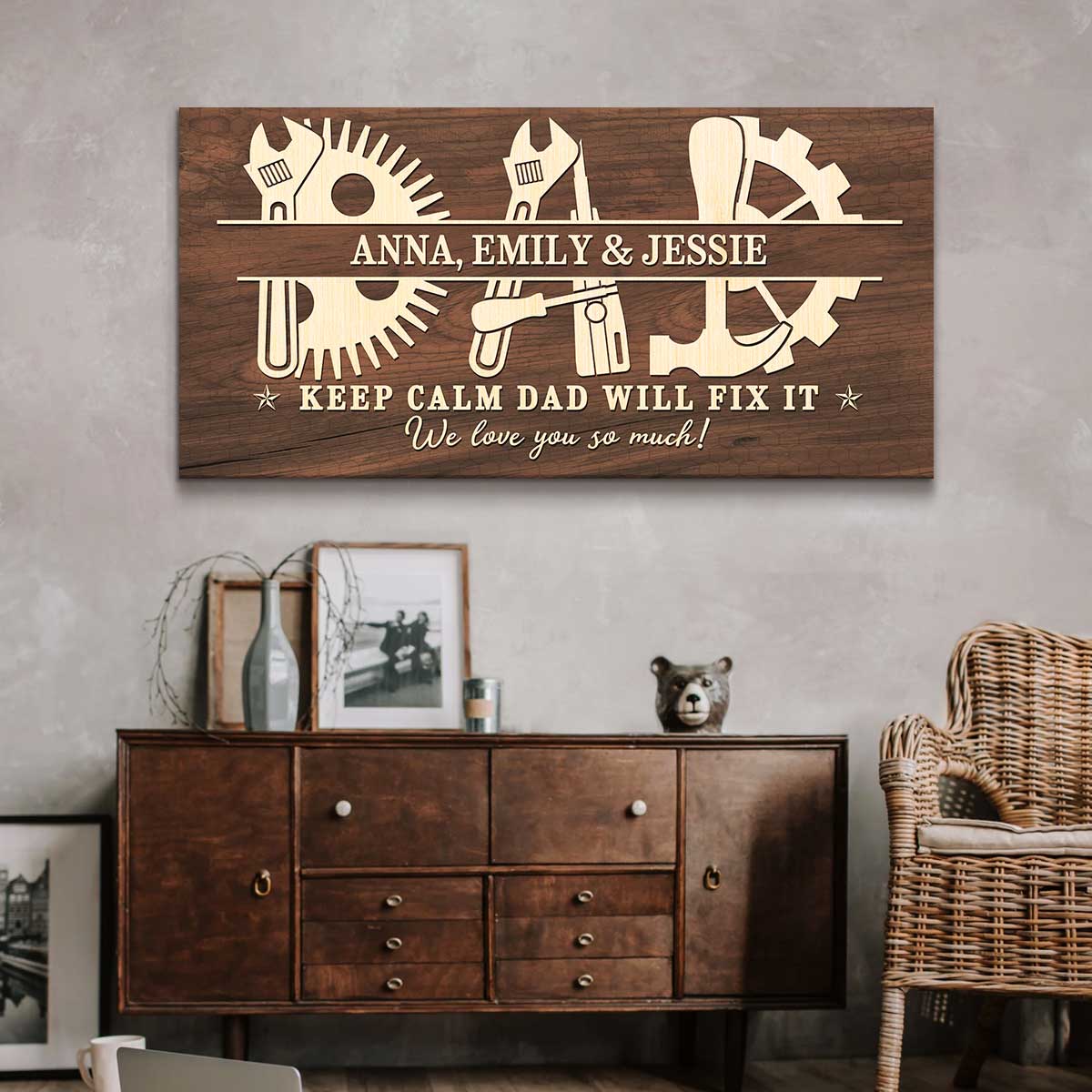 Custom Dad's Garage Sign With Kids Names - Dad Gift From Kids - Mechanic Dad Gift - Personalized Father's Day Gifts 1 Custom Dad's Garage Sign With Kids Names - Dad Gift From Kids - Mechanic Dad Gift - Personalized Father's Day Gifts