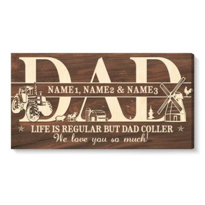 Father's Day Gifts For Farmers - Personalized Farmer Dad Sign With Kids Names - Farmer Dad Gifts