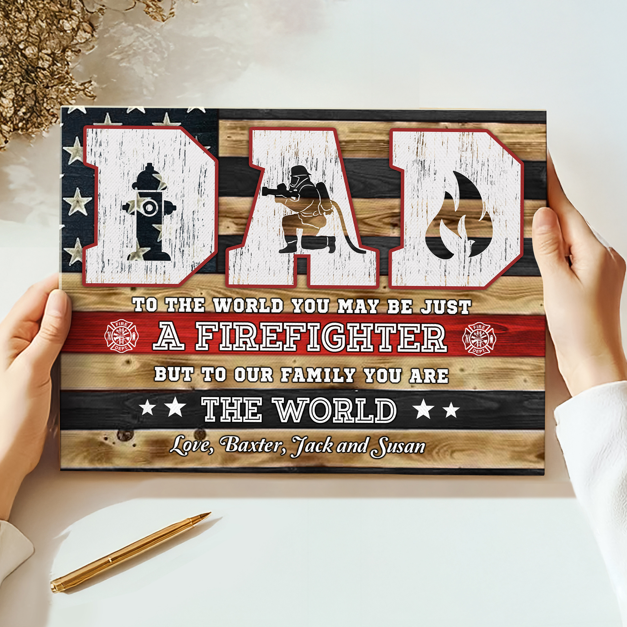Fathers Day Gifts To Firefighter - Firefighter Dad Gifts - Custom Firefighter Dad Sign 1 Fathers Day Gifts To Firefighter - Firefighter Dad Gifts - Custom Firefighter Dad Sign