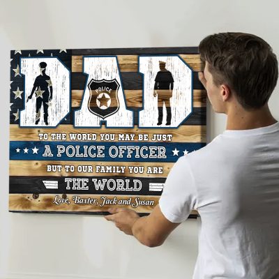 Police Fathers Day Gift - Police Dad Gifts - Custom Police Dad Sign
