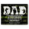 Fathers Day Military Gifts - Army Gifts For Dad - Veterans Dad Gifts - Custom Veteran Dad Sign
