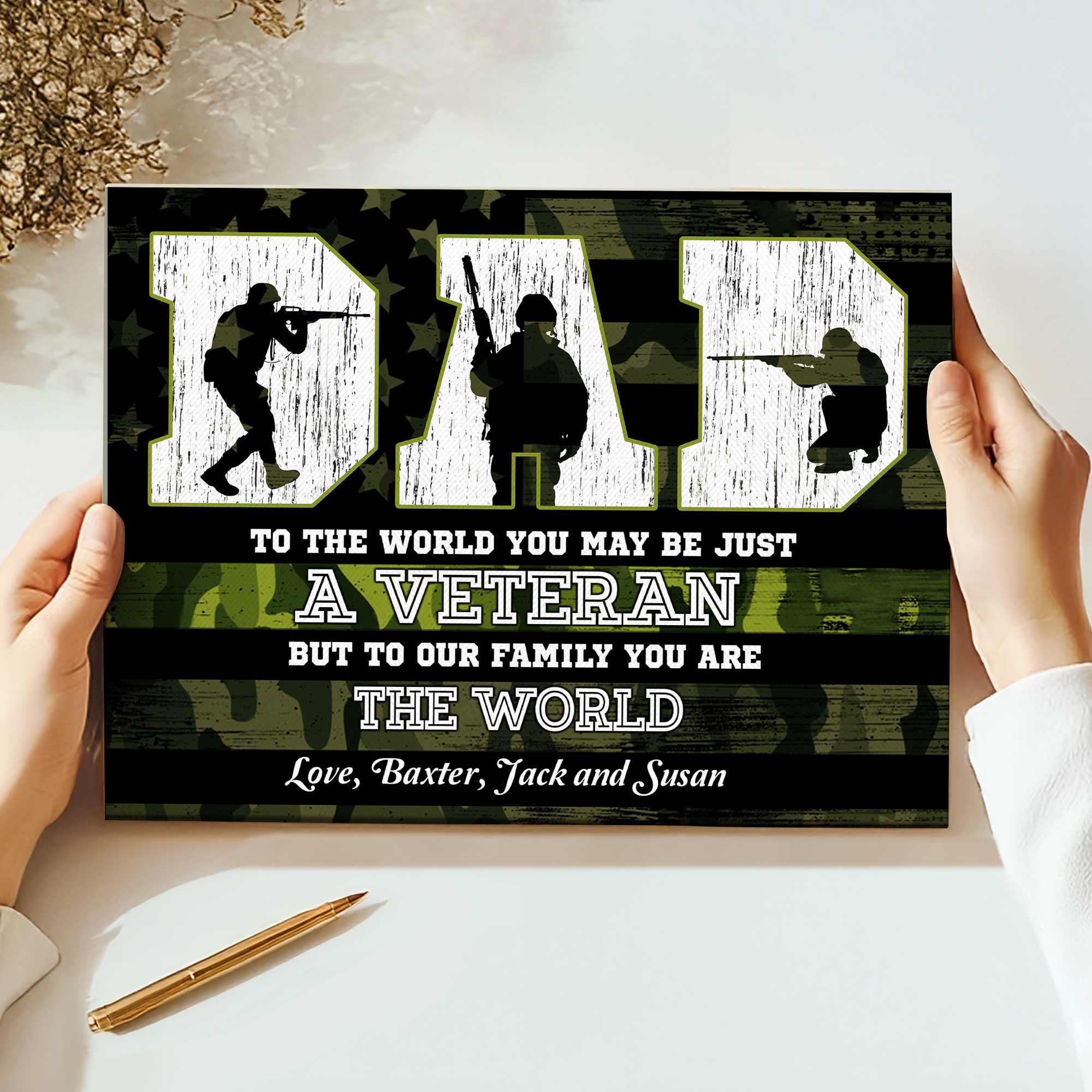 Fathers Day Military Gifts - Army Gifts For Dad - Veterans Dad Gifts - Custom Veteran Dad Sign 1 Fathers Day Military Gifts - Army Gifts For Dad - Veterans Dad Gifts - Custom Veteran Dad Sign