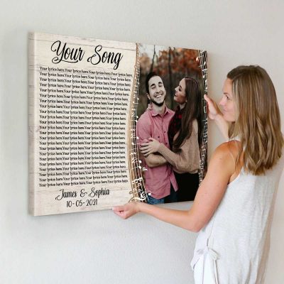 custom song lyrics print on canvas - wedding song lyrics gift - anniversary gift for wife husband - wedding lyrics canvas