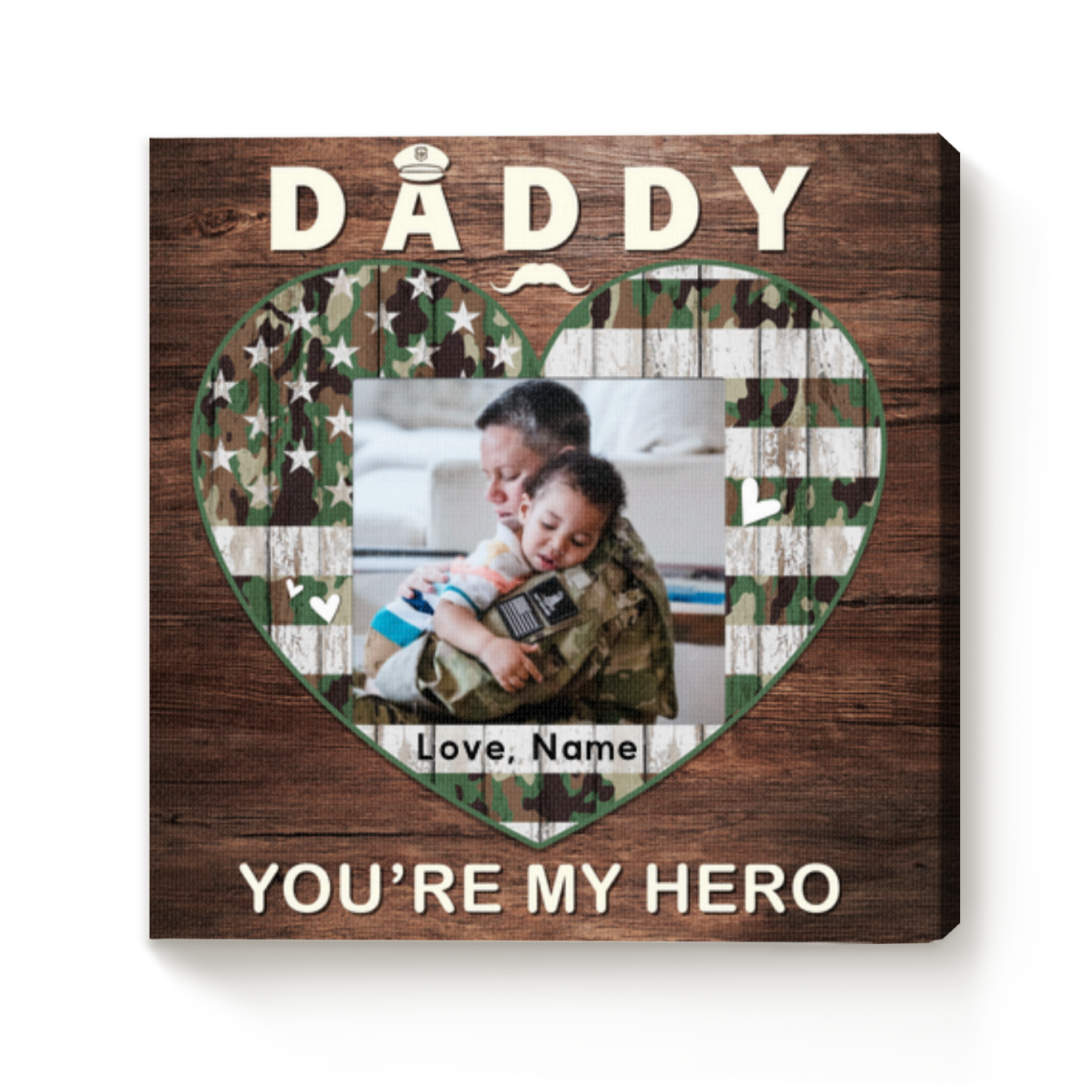 father's day gifts for military dads - military dad photo canvas - veteran dad gift - army gifts for dad