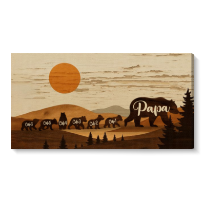 Personalized Papa Bear Sign With Kids Name - Personalized Fathers Day Gifts for Grandpa - New Grandpa Gift - Keepsake for Grandpa