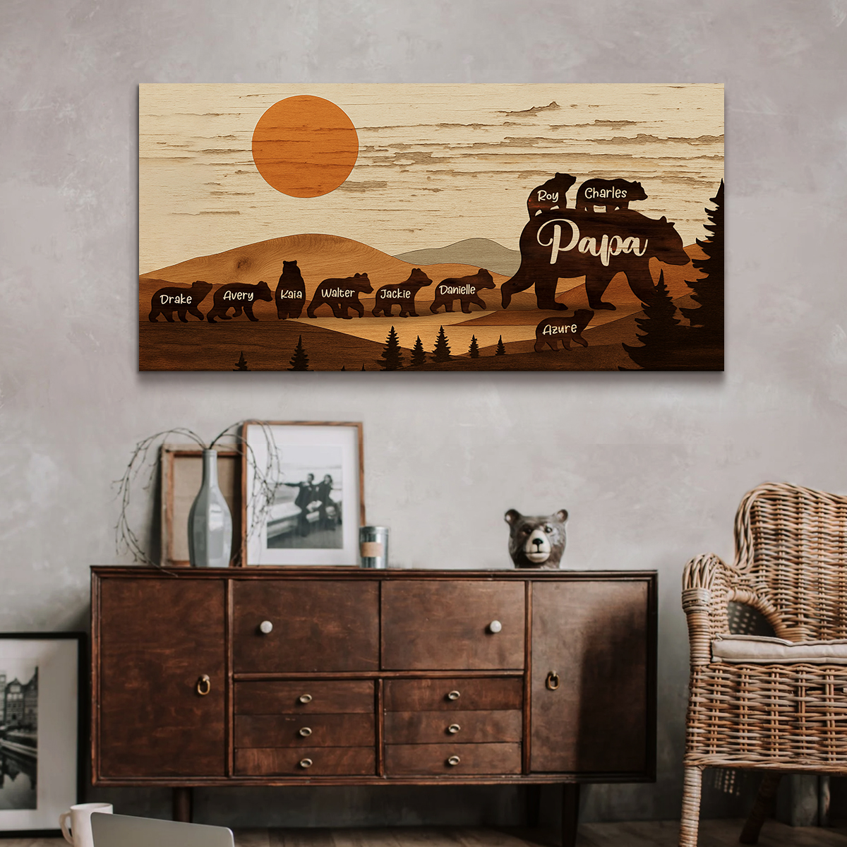 Personalized Papa Bear Sign With Kids Name - Personalized Fathers Day Gifts for Grandpa - New Grandpa Gift - Keepsake for Grandpa 1 Personalized Papa Bear Sign With Kids Name - Personalized Fathers Day Gifts for Grandpa - New Grandpa Gift - Keepsake for Grandpa