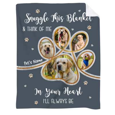 Personalized Dog Memorial Photo Blanket, Remembrance Gift For Loss of Dog, Pet Memory Gifts, Pet Loss Keepsake