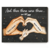 custom family hands gift - family of 3 wall art - new parents gift - new baby gift