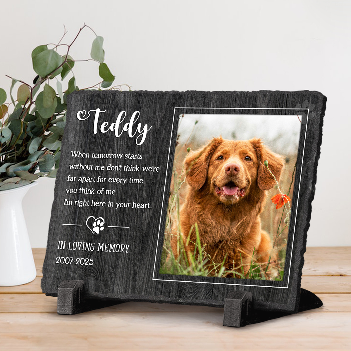 Personalized Dog Memorial Plaque, Memorial Stones For Pets, Dog Condolence Gift, Pet Sympathy Gifts