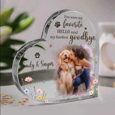 Personalized Dog Memorial Plaque, Custom Memorial Pet Acrylic Block, Sympathy Gift For Loss Of Dog, Pet Death Gift