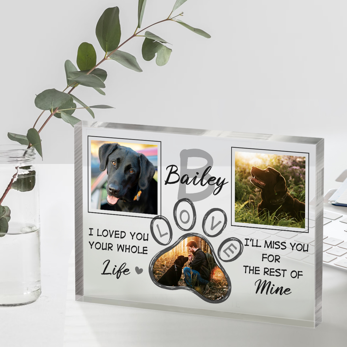 Pet Memorial Plaque, Custom Acrylic Photo Pet Loss Gift, Dog Memorial Gifts, Pet Grief Gifts, Pet Keepsake