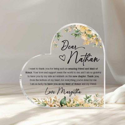 Personalized Maid of Honor Gift, Maid of Honor Acrylic Plaque, Gift for Maid of Honor, Thank you Gift from Bride, Custom Wedding Gift