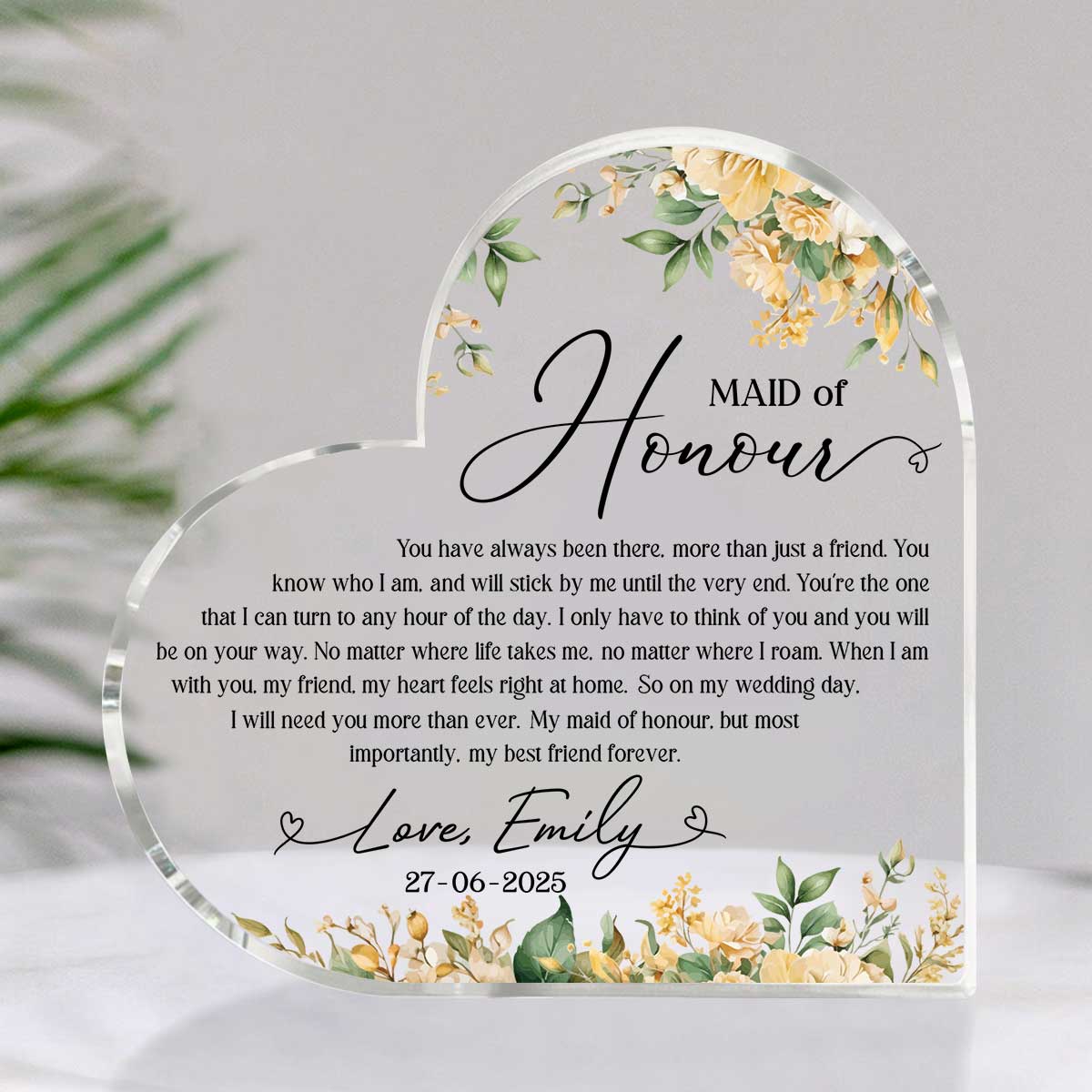 Personalized Maid of Honor Gift Plaque, Maid of Honor Gift, Keepsake Gift for Maid of Honor, Wedding Gifts from Bride 1 Personalized Maid of Honor Gift Plaque, Maid of Honor Gift, Keepsake Gift for Maid of Honor, Wedding Gifts from Bride