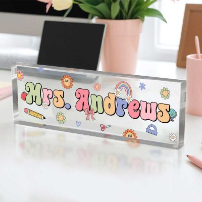 Custom Teacher Name Sign, Teacher Acrylic Desk Name Plate, Back To School Teacher Gifts, Teacher Appreciation Gift 1 Custom Teacher Name Sign, Teacher Acrylic Desk Name Plate, Back To School Teacher Gifts, Teacher Appreciation Gift