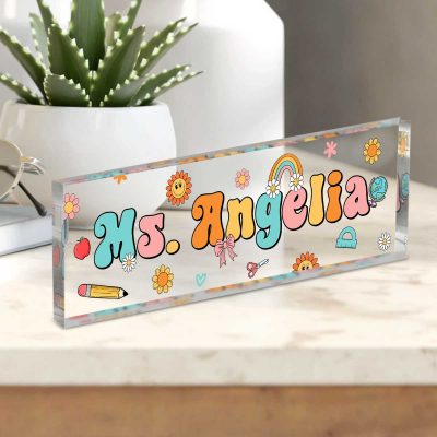 Personalized Teacher Desk Sign, Teacher Desk Name Acrylic Block, Back to School Gift, Teachers Gifts 3 Personalized Teacher Desk Sign, Teacher Desk Name Acrylic Block, Back to School Gift, Teachers Gifts