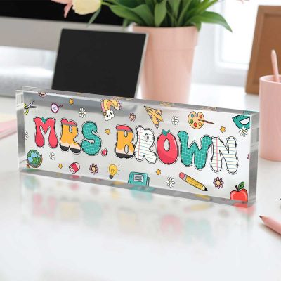Teacher Desk Name Plate, Teacher Gifts Personalized, Groovy Teacher Name Sign, Teacher Appreciation Gift, Teacher Presents 1 Teacher Gifts Personalized, Teacher Desk Name Plate, Groovy Teacher Name Sign, Teacher Appreciation Gift, Teacher Presents