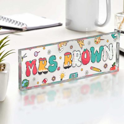 Teacher Desk Name Plate, Teacher Gifts Personalized, Groovy Teacher Name Sign, Teacher Appreciation Gift, Teacher Presents 2 Teacher Gifts Personalized, Teacher Desk Name Plate, Groovy Teacher Name Sign, Teacher Appreciation Gift, Teacher Presents