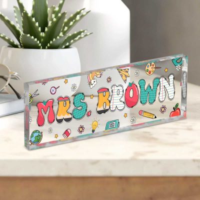 Teacher Desk Name Plate, Teacher Gifts Personalized, Groovy Teacher Name Sign, Teacher Appreciation Gift, Teacher Presents 3 Teacher Gifts Personalized, Teacher Desk Name Plate, Groovy Teacher Name Sign, Teacher Appreciation Gift, Teacher Presents