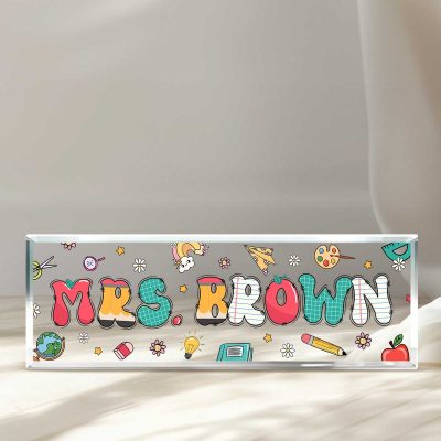 Teacher Desk Name Plate, Teacher Gifts Personalized, Groovy Teacher Name Sign, Teacher Appreciation Gift, Teacher Presents 4 Teacher Gifts Personalized, Teacher Desk Name Plate, Groovy Teacher Name Sign, Teacher Appreciation Gift, Teacher Presents