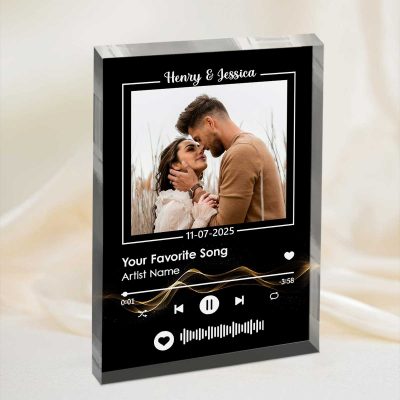 Personalized Acrylic Song Plaque, Custom Music Gift, Anniversary Gifts For Him, Gift for Her