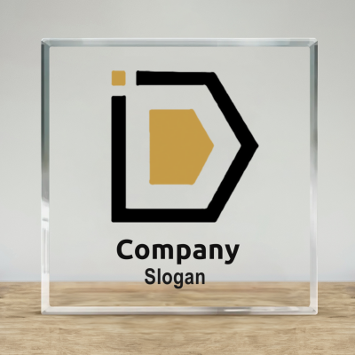 Personalized Business Company Logo Acrylic Block, Company Logo Office Desk Decor, Acrylic Business Logo Sign, Trade Show Unique Desk Decor