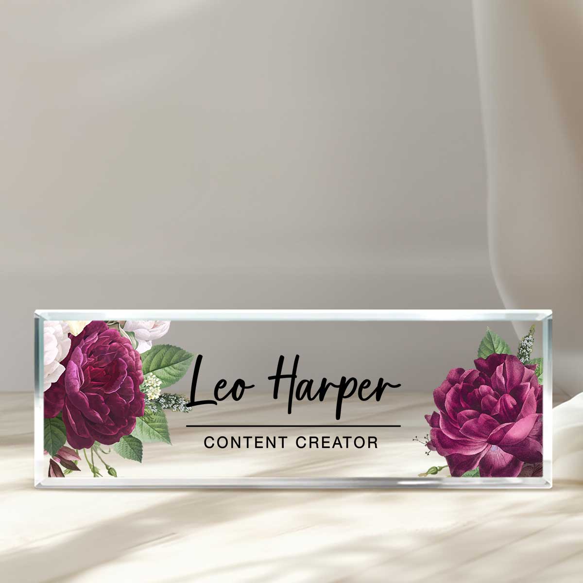 Desk Plaque, Acrylic Name Plate for Desk, Teacher Name Plate, Personalized Name Sign Acrylic Plaque, Office Decor, Custom Desk Name Plaque