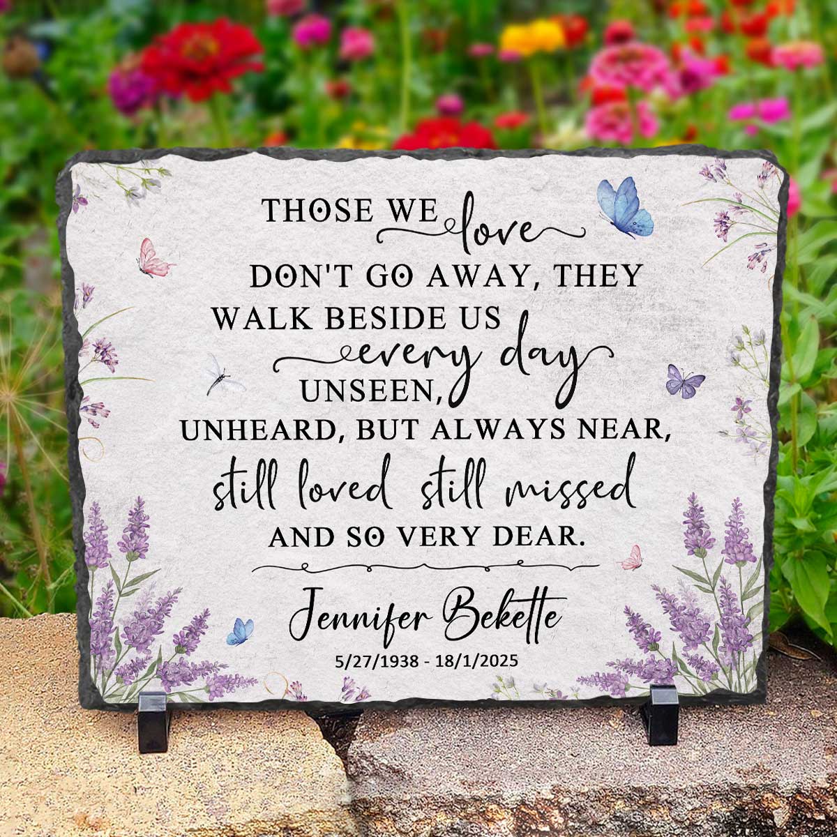 Memorial Slate Stone For Garden, Personalized Remembrance Garden Stone, In Sympathy Gifts, Memorial Keepsakes, Gifts For Bereavement