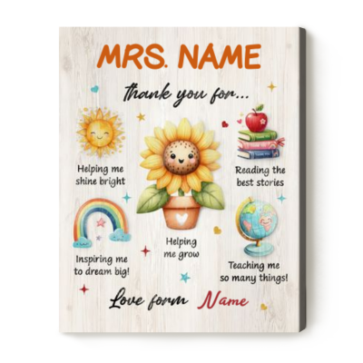 Teacher Appreciation Gifts, Thank You Teacher Gifts, Custom Teacher Sign, Personalized Gift For Teacher, Kindergarten Teacher Gift