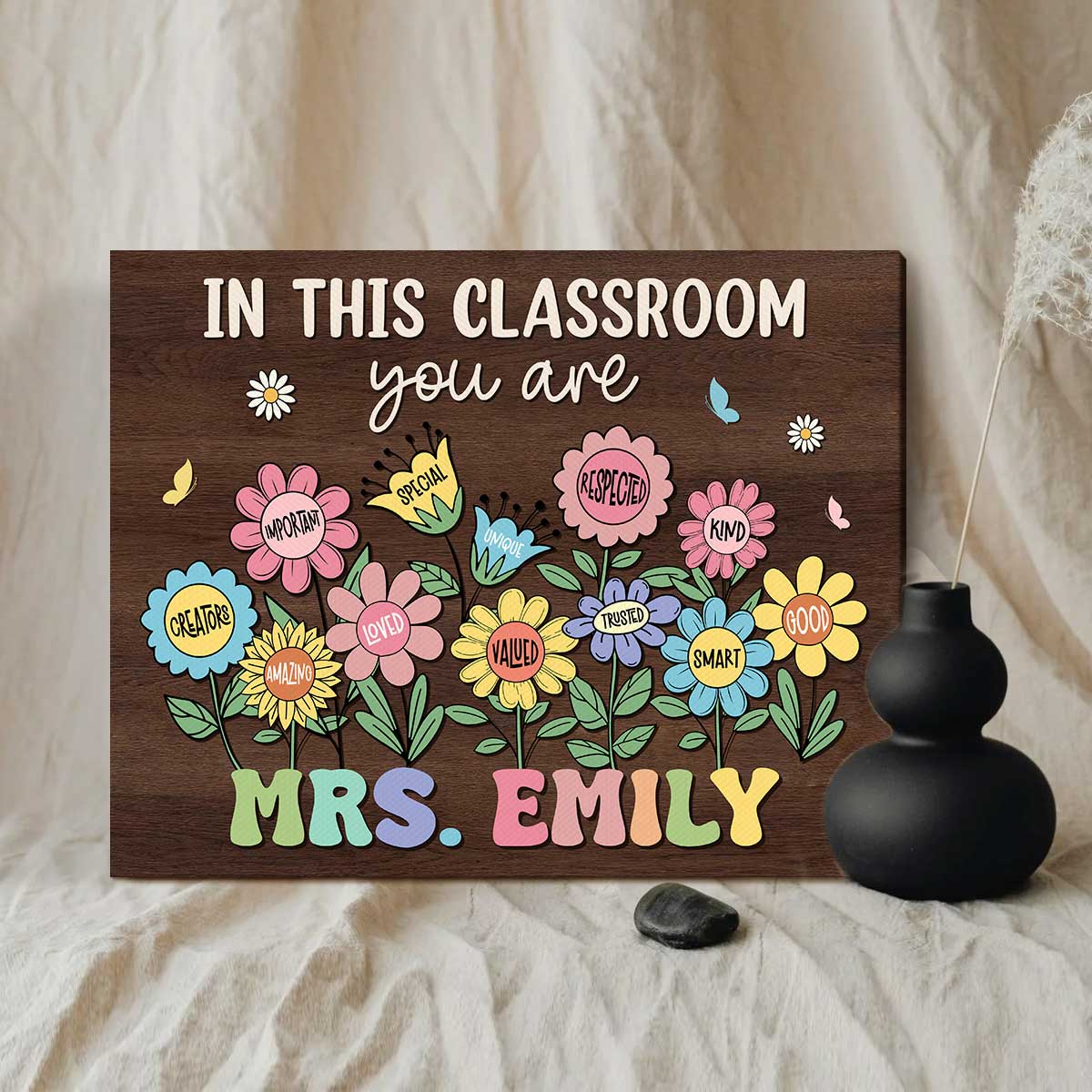 In This Classroom You Are Sign, Personalized Teacher Name Wall Art Canvas, Teacher Appreciation Gifts, Back to School Gifts, Classroom Decor
