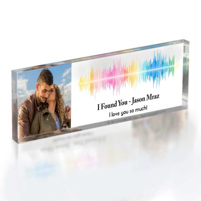Soundwave Art With Photo Acrylic Plaque, Song Plaque Custom, Personalized Anniversary Gifts, Couple Gift, Music Love Gift