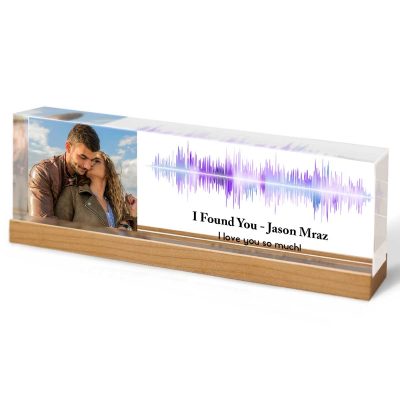 Soundwave Art With Photo Acrylic Plaque, Song Plaque Custom, Personalized Anniversary Gifts, Couple Gift, Music Love Gift