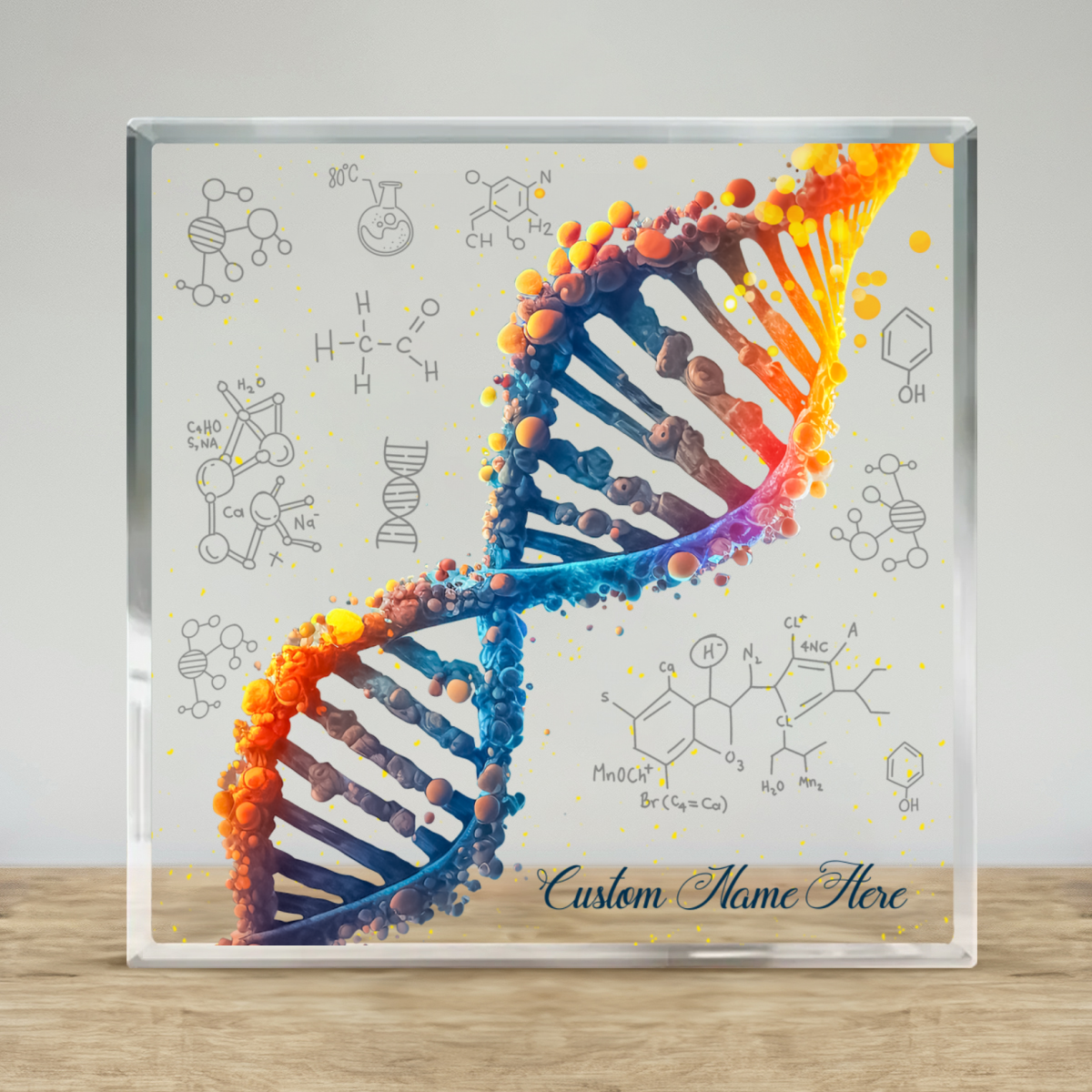 Personalized DNA Acrylic Blocks, Biology Science Gift For Doctor Physician, Microbiology, Biomedical, Pre-med, Chemistry Gift