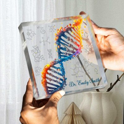 Personalized DNA Acrylic Blocks, Biology Science Gift For Doctor Physician, Microbiology, Biomedical, Pre-med, Chemistry Gift