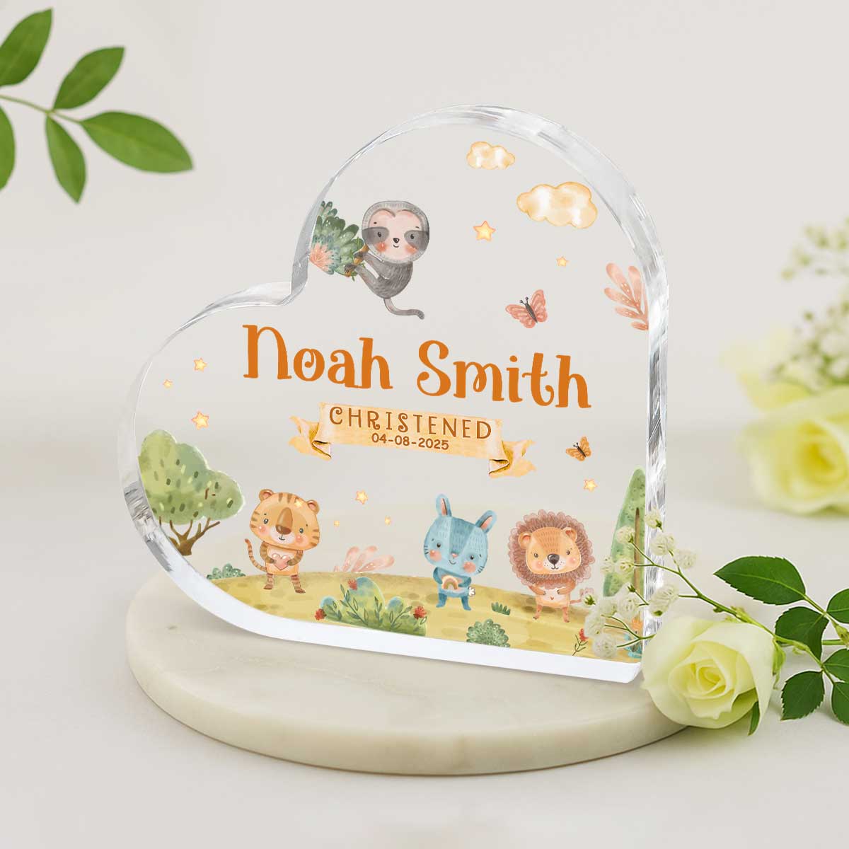 Personalized Christening Gift, Baptism Acrylic Plaque, Christening Gifts, First Communion Keepsake Gift, Baptism Gender Neutral Gift