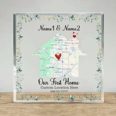 Custom First Home Map Acrylic Plaque, Personalised First Home Gift, New Home Gifts, New House Gift, Gift for New Homeowners, Gift for Couples