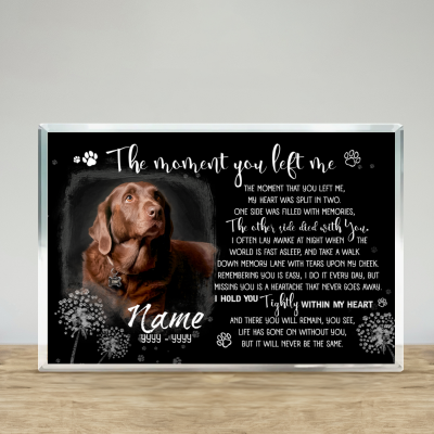 Dog Remembrance Plaque, Personalized Photo Pet Memorial Gift, Pet Loss Keepsake, Pet Memorial Photo Plaque, Pet Memorial Gifts